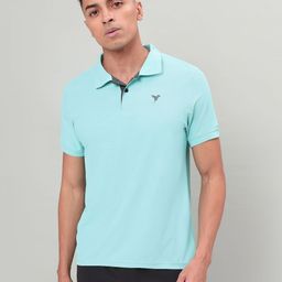 Technosport Men Polo Collar Antimicrobial Slim Fit T-shirt-image-80
