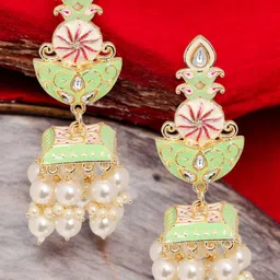 OOMPH Dome Shaped Jhumkas Earrings-image-35