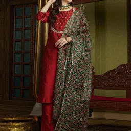 BANDIA Women Ethnic Motifs Embroidered Regular Thread Work Kurta Sets-picture-46
