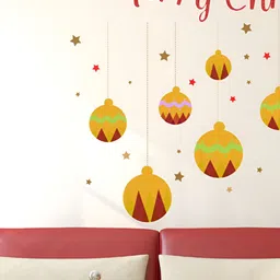 LANSTICK Yellow Merry Christmas Decorative Printed Waterproof Wallpaper-image-39