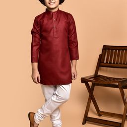 PRINTINDIA Boys Band Collar Straight Kurta with Trouser-image-55