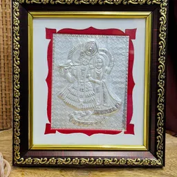 ABDESIGNS Silver Toned Radha Krishna Table Photo Frame-image-1