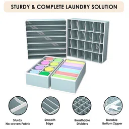 Kuber Industries Grey Set of 4 Regular Drawer Organiser Organisers image 3
