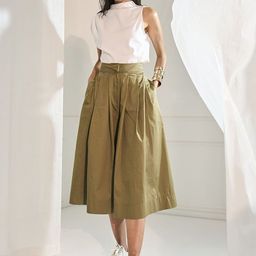 UNRUSH Women Custom Loose Fit High-Rise Pleated Culottes Trousers-image-40
