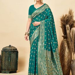 KALINI Woven Design Zari Silk Blend Patola Saree-image-20