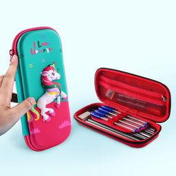 Kuber Industries Set Of 2 Unicorn Printed Waterproof 3D Pencil Box-image-18