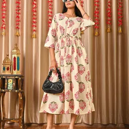 Nayo Ethnic Motifs Print Fit & Flare Maxi Dress-picture-27