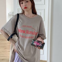 KPOP Women Typography Printed Round Neck Oversized T-shirt-image-64