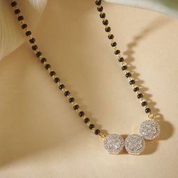 Anouk Gold-Plated Artificial Stones Studded And Beaded Mangalsutra-image-79