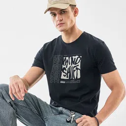 Snitch Black & White Typography Printed T-shirt-picture-49