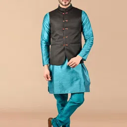 PRINTINDIA Men Regular Pure Silk Kurta with Churidar-picture-25