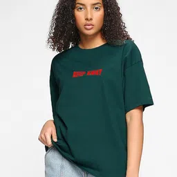 TOGS & TERRE Women Typography Printed Organic Cotton T-shirt-image-100