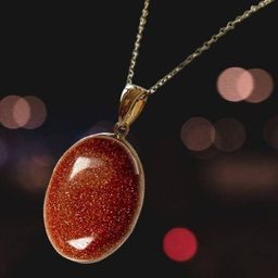 GenZcomplex Gold-Plated Oval Shaped Pendant With Chain-image-10