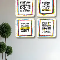 Myntra Elegant Homes White & Blue 4 Piece Wooden Wall Art-image-73