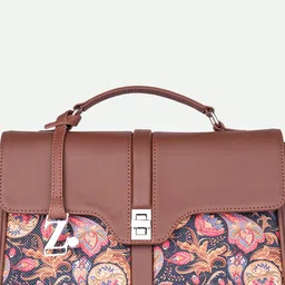 ZOUK Paisley Printed Structured Satchel image 4