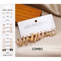 Vembley COMBO OF 17 EARRINGS PAIR for girls earrings for kids metal studs Earrings-picture-12