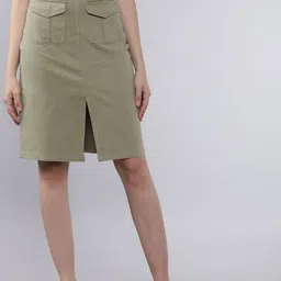 Tokyo Talkies Solid Knee Length Women Pencil Skirt-picture-52