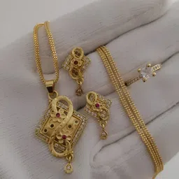 V.K.PAYAL.JEWELLERY Gold-Plated Artificial Stones Studded Necklace & Earrings-picture-48