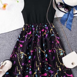 Billion Girls Abstract Print Fit & Flare Maxi Dress-83