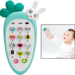 MUSICAL MOBLIE PHONE CORDLESS BABY TOY WITH LIGHT REBBIT PHONE-38
