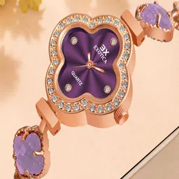 Exotica Fashion Women Embellished Asymmetric Foldover Regular Analogue Watch-EX-238-RG-image-73