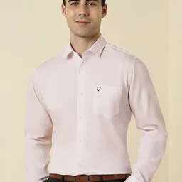 Allen Solly Slim Fit Printed Spread Collar Long Sleeves Pure Cotton Formal Shirt-image-89