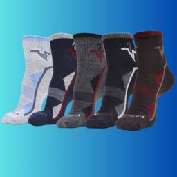 MJE Men Pack Of 5 Patterned Ankle Length Socks-17
