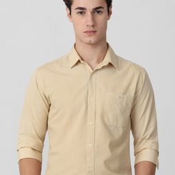 Mufti Men Spread Collar Solid Cotton Slim Fit Casual Shirt-image-72
