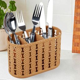 Kuber Industries Beige Pack of 3 Self Design Stationery Organizer With 3 Compartments-55