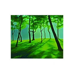 Inephos Green & Blue Floral and Botanical A Place For Introspection Canvas Wall Art-picture-23