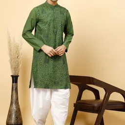 Ramas Men Geometric Printed Thread Work Anarkali Kurta-picture-50