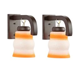 Somil Premium Designer Glass Wall / Night Lamp Elegant & Stylish Dcor Accent for Modern Interiors, color- Orange, White, Size:- 19 X 32 X 29.5 CM-image-76