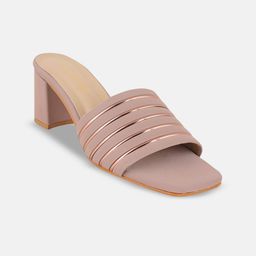 DressBerry PU Party Block Sandals with Laser Cuts-10