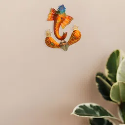 Golden Peacock Orange & Red Printed Hanging Wall Decor-image-56