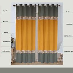 Dekor World Multicoloured Set of 2 Window Curtain image 4