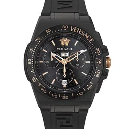 Versace Men Brass Dial & Wrap Around Straps Analogue Watch VE7H00323-15