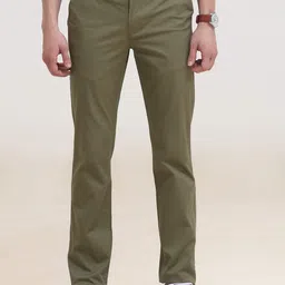 Grit and Flair Men Straight Fit Mid-Rise Cotton Trousers-image-99
