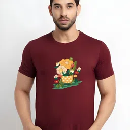 KaamBhari Graphic Printed Round Neck Pure Cotton Regular Fit T-shirt-picture-14