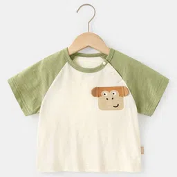 LULU & SKY Girls Printed Drop-Shoulder Sleeves Pure Cotton Applique T-shirt-image-72