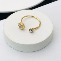ANJNI CREATION Gold-Plated Cubic Zirconia Studded Finger Ring-image-7