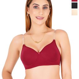 Liigne Women Pack Of 3 Full Coverage Lightly Padded T-shirt Bra-picture-5