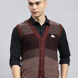 Monte Carlo Men Woollen Sleeveless Cardigan-image-25