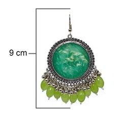 HOPMEE Silver Plated Crystals Studded Artificial Beaded Circular Shaped Chandbalis image 3