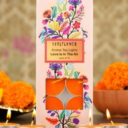 Soulflower Pink and Silver-Toned 10 Pieces love is in The Air Aroma Tea Light Candles-image-9