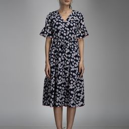 KRISS-CROXWoman Floral Printed Fit & Flare Dress-image-69