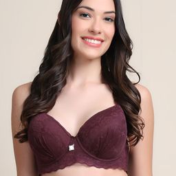Quttos Floral Bra Full Coverage Underwired Lightly Padded-54