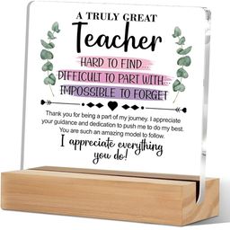 BS AMOR White & Brown Inspirational Thank You Gifts for Teachers Wooden Showpiece-56