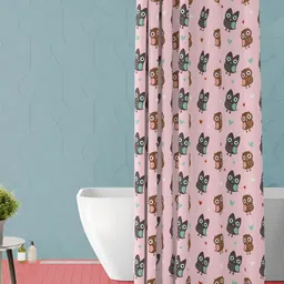 ArtzFolio Pink & Brown Printed Waterproof Shower Curtain-image-61
