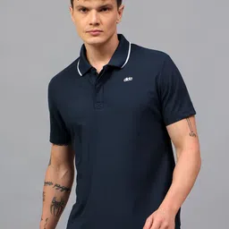 DIDA Men Solid Regular Fit Polo Collar T-shirt-image-9