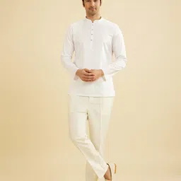 Manyavar Men Thread Work Short Kurta-35
